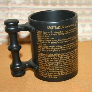 Sagitarius Birthday Coming Soon Black Mug by Portmerion England R-784